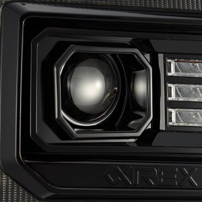 GMC Sierra 1500 2014-2015 Glossy Black Smoked LED Projector Headlights DRL Dynamic Signal Activation