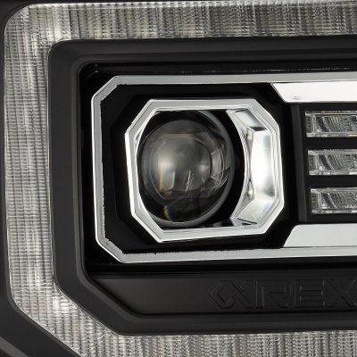 GMC Sierra 1500 2014-2015 Black LED Projector Headlights DRL Dynamic Signal Activation