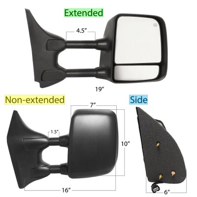 Nissan Frontier 2005-2018 Towing Mirrors Power Heated