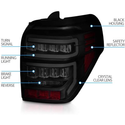 Toyota 4Runner 2014-2023 Black Smoked LED Tail Lights