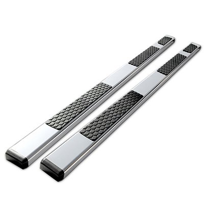 Dodge Ram 1500 Crew Cab 2009-2018 Wheel to Wheel Running Boards Hex Steps Stainless 5 Inch