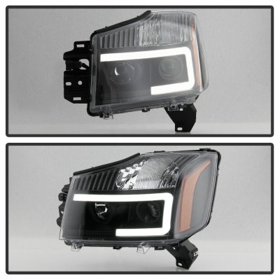 Nissan Titan 2004-2015 Black Projector Headlights Tube