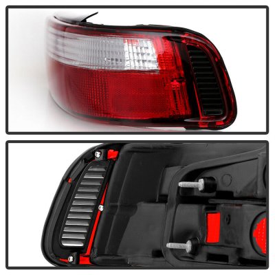 Acura Integra Coupe 1990-1993 Red and Clear Euro Tail Lights