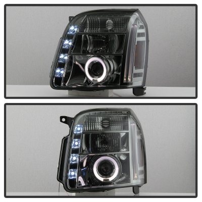 GMC Yukon XL 2007-2014 Smoked Halo Projector Headlights with LED