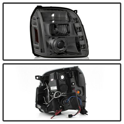 GMC Yukon XL 2007-2014 Smoked Halo Projector Headlights with LED