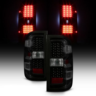 Chevy Silverado 2014-2018 Black Smoked LED Tail Lights