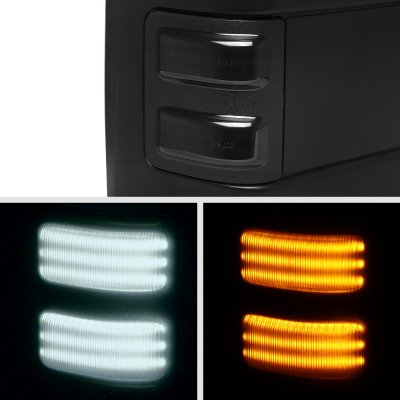 Ford Excursion 2000-2002 Glossy Black Tow Mirrors Smoked Switchback LED Sequential Signal