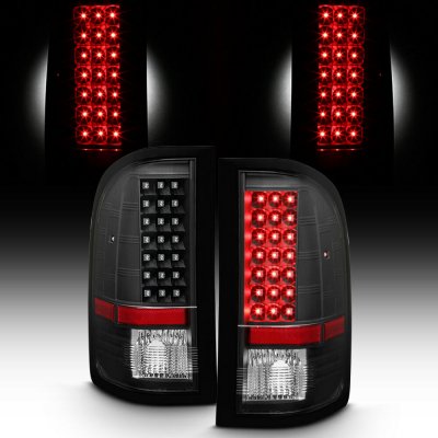 Chevy Silverado 2500HD 2007-2014 Black LED Tail Lights