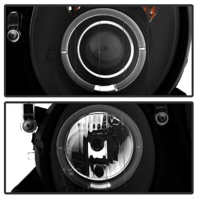 Mercedes Benz CLK 1998-2002 Black Dual Halo Projector Headlights