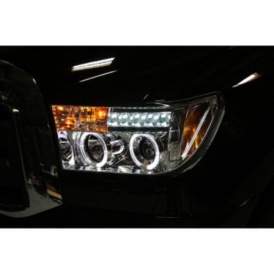 Toyota Sequoia 2008-2017 Clear Dual Halo Projector Headlights with LED