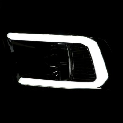 Dodge Ram 2009-2018 Black Tube DRL Projector Headlights LED Tail Lights