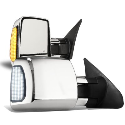 Toyota Tundra 2007-2021 Chrome Towing Mirrors Smoked Switchback LED Sequential Signal