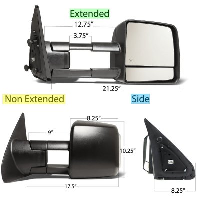 Toyota Tundra 2007-2021 Power Folding Tow Mirrors Switchback LED Sequential Signal