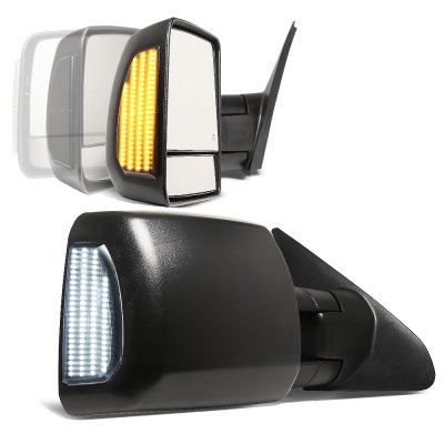Toyota Tundra 2007-2021 Power Folding Tow Mirrors Smoked Switchback LED Sequential Signal