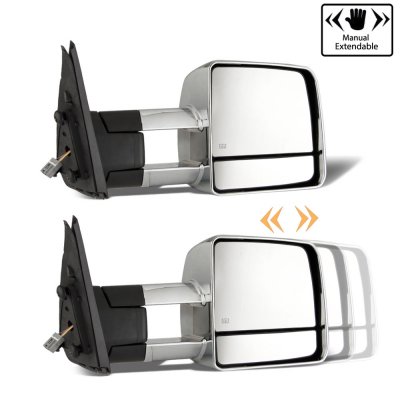 Toyota Tundra 2007-2021 Chrome Power Folding Tow Mirrors Smoked Switchback LED Sequential Signal