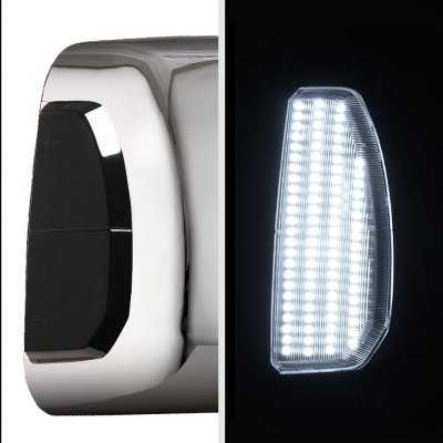 Toyota Tundra 2007-2021 Chrome Power Folding Tow Mirrors Smoked Switchback LED Sequential Signal