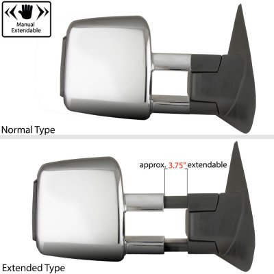 Toyota Tundra 2007-2021 Chrome Power Folding Tow Mirrors Smoked Switchback LED Sequential Signal