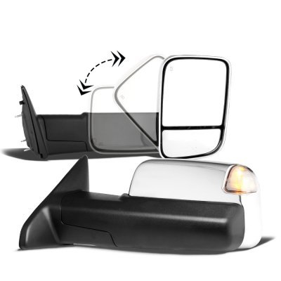 Dodge Ram 1994-1997 New Chrome Towing Mirrors Power Clear Signal Lights