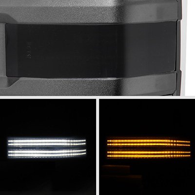 Dodge Ram 2500 2010-2018 Power Fold Tow Mirrors Smoked Switchback LED DRL Sequential Signal