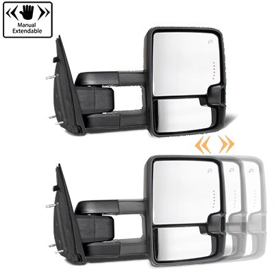 Dodge Ram 1500 2009-2018 Glossy Black Power Fold Tow Mirrors Smoked Switchback LED DRL Sequential Signal