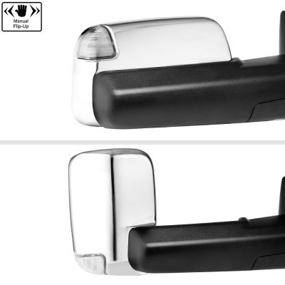 Dodge Ram 1500 2002-2008 Chrome Power Folding Towing Mirrors Conversion Clear LED Signal