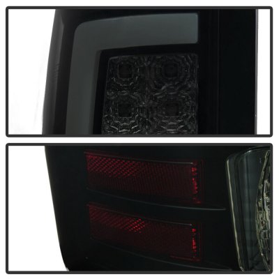 GMC Sierra 2500HD 2007-2014 Black Smoked Tube LED Tail Lights