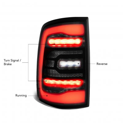 Dodge Ram 2500 2010-2018 Smoked 5th Gen LED Tail Lights