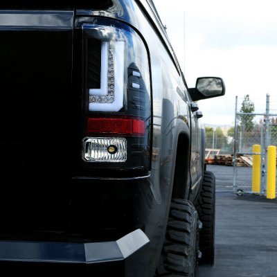 GMC Sierra 2014-2018 Black L-Tube LED Tail Lights