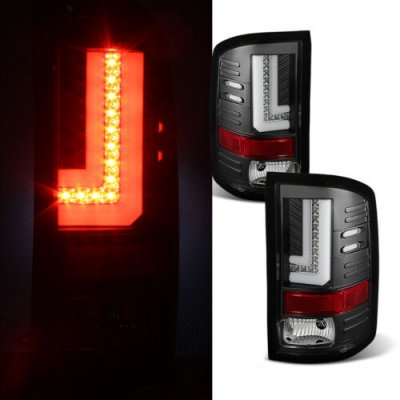 GMC Sierra 2500HD 2015-2019 Black L-Tube LED Tail Lights