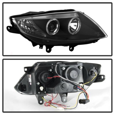 BMW Z4 2003-2008 Black Dual Halo Projector Headlights