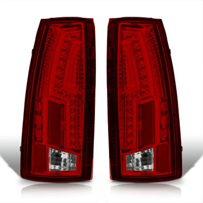 GMC Sierra 1988-1998 LED Tail Lights Red Clear