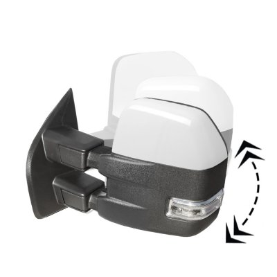 Ford F150 2015-2020 White Power Folding Towing Mirrors Heated LED Signal Puddle Lights