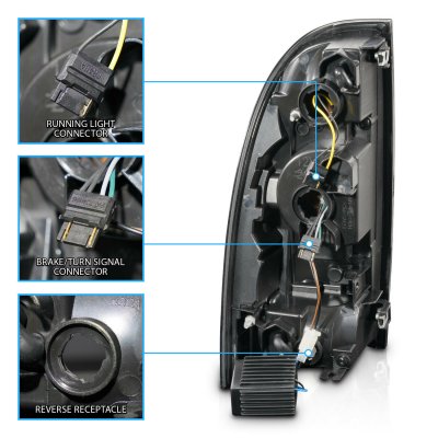 Toyota Tacoma 2005-2015 Black Smoked Tube LED Tail Lights