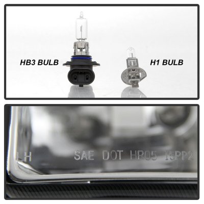 Dodge Ram 1994-2001 Clear Halo Projector Headlights with LED