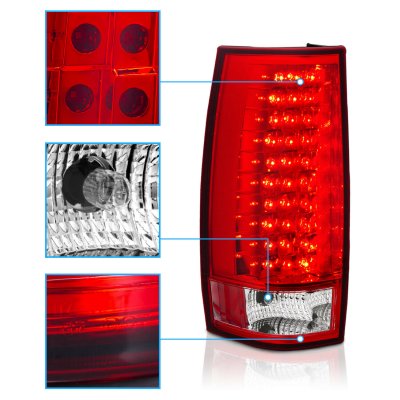 GMC Yukon 2007-2014 Red and Clear LED Tail Lights