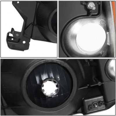 Ford F250 1987-1991 Black Euro Headlights