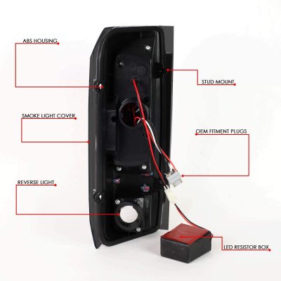 Ford Bronco 1989-1996 Black Smoked LED Tail Lights