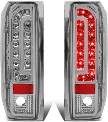 Ford F350 1989-1997 Chrome LED Tail Lights
