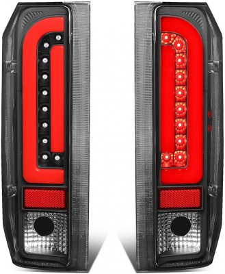 Ford Bronco 1989-1996 Black LED Tail Lights Red Tube