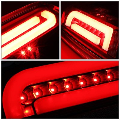 Ford F150 1989-1996 Black LED Tail Lights Red Tube