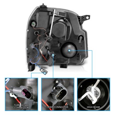GMC Yukon 2007-2014 Black Projector Headlights Halo