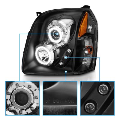 GMC Yukon 2007-2014 Black Projector Headlights Halo