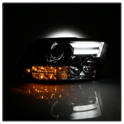Dodge Ram 3500 2013-2018 Smoked Projector Headlights Tube DRL