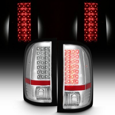 Chevy Silverado 2500HD 2007-2014 Chrome LED Tail Lights