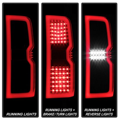 Chevy Silverado 2014-2018 Black Tube Full LED Tail Lights
