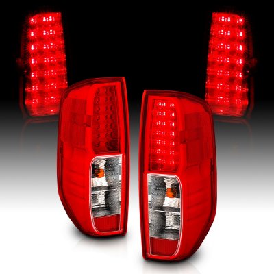 FIT FOR 2005-2013 NISSAN FRONTIER XE SE LE RED CLEAR LED TAIL LIGHTS LAMPS NEW