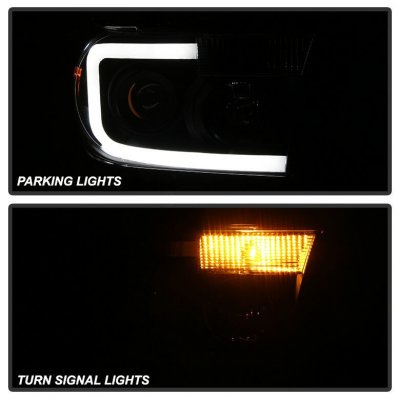 Toyota Tundra 2007-2013 Black Smoked LED DRL Projector Headlights