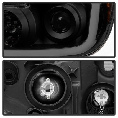 Toyota Tundra 2007-2013 Black Smoked LED DRL Projector Headlights