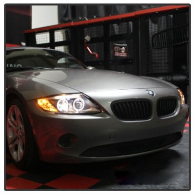 BMW Z4 2003-2008 Black Halo HID Projector Headlights