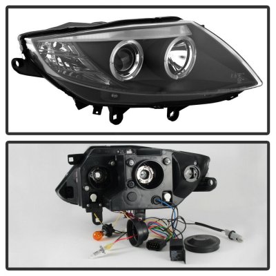 BMW Z4 2003-2008 Black Halo HID Projector Headlights